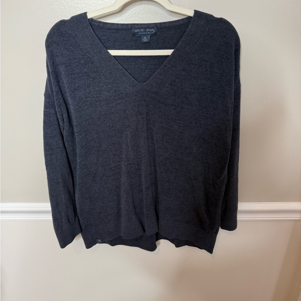 Barefoot Dreams Navy V-Neck Sweater